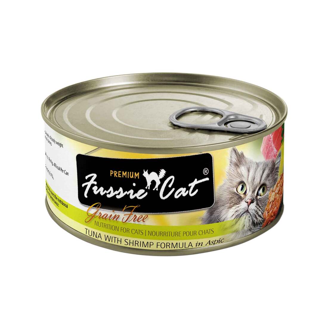 Fussie Cat Natural Wet Cat Food, Grain Free Tuna and Shrimp, 2.82 Ounces