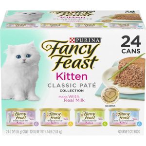 Purina Fancy Feast Tender Ocean Whitefish, Turkey, Chicken and Salmon Feasts Wet Kitten Food Variety