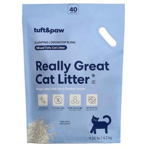 Tuft & Paw Really Great Cat Litter, OdorStop - Clumping Mixed Tofu Cat Litter, 9.25 Pounds