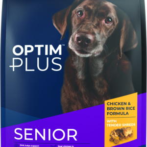 OptimPlus Senior Chicken & Brown Rice With Tender Shreds Dry Dog Food