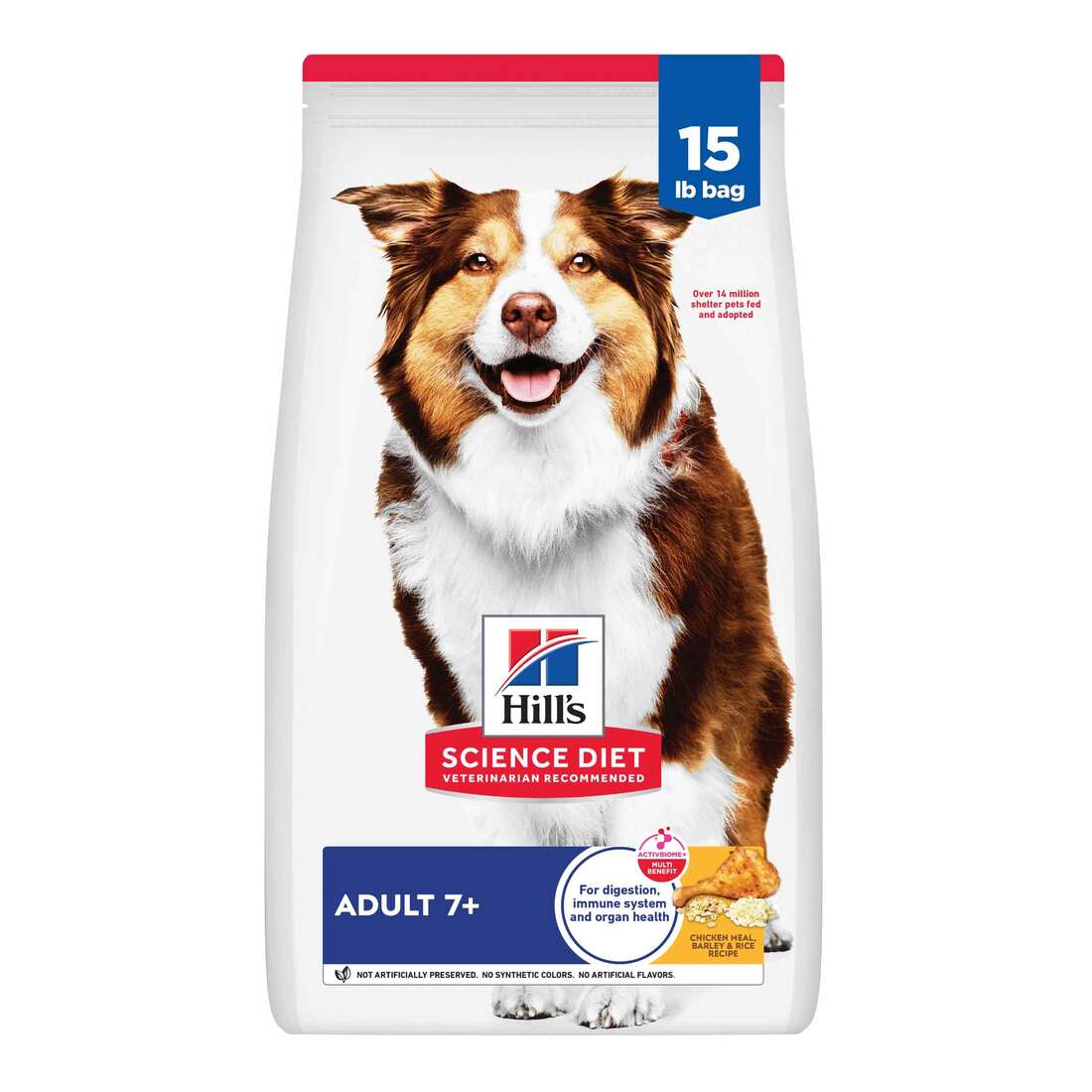 Hill's Science Diet Senior 7+ Dry Dog Food, Chicken Meal, Barley & Rice Recipe, 15 Pound Bag