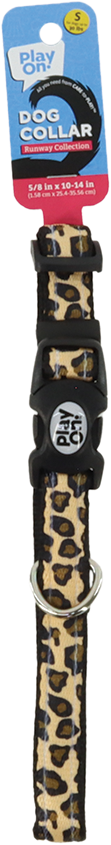 Play On Puffy Dog Collar, Leopard Print - Image 2