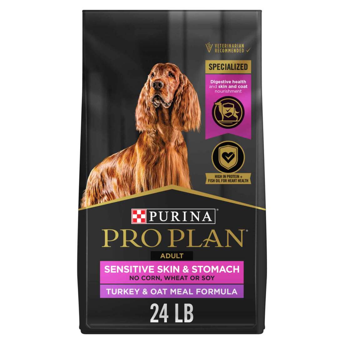 Purina Pro Plan Sensitive Skin and Stomach Dog Food With Probiotics for Dogs, Turkey & Oat Meal Form