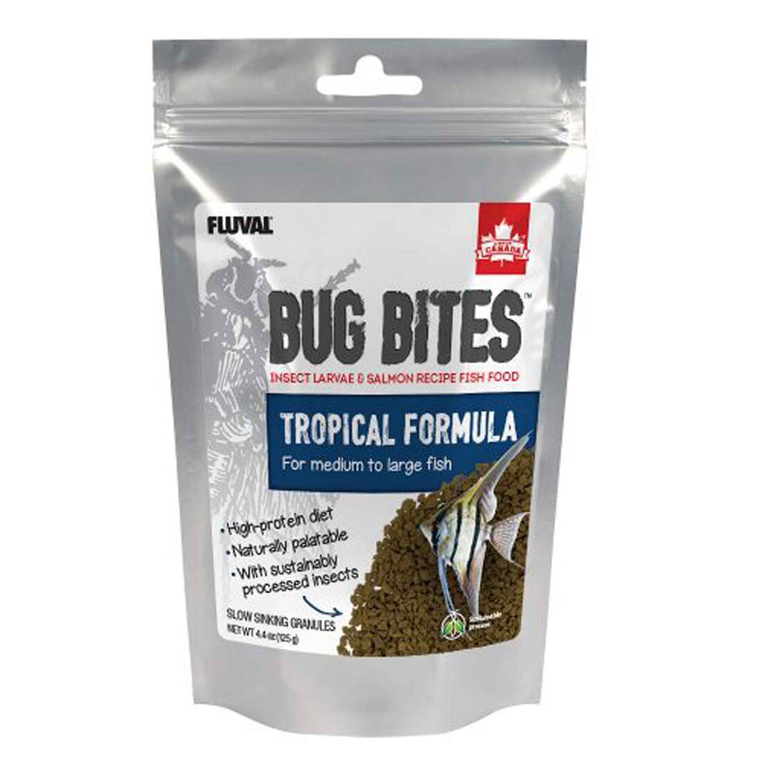 Fluval Bug Bites Tropical Fish Large Granules, 4.4 Ounce