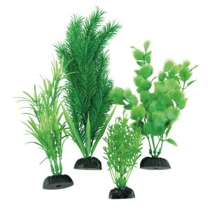 Fins First Plastic Plants Multipack, Green, 4 Pack