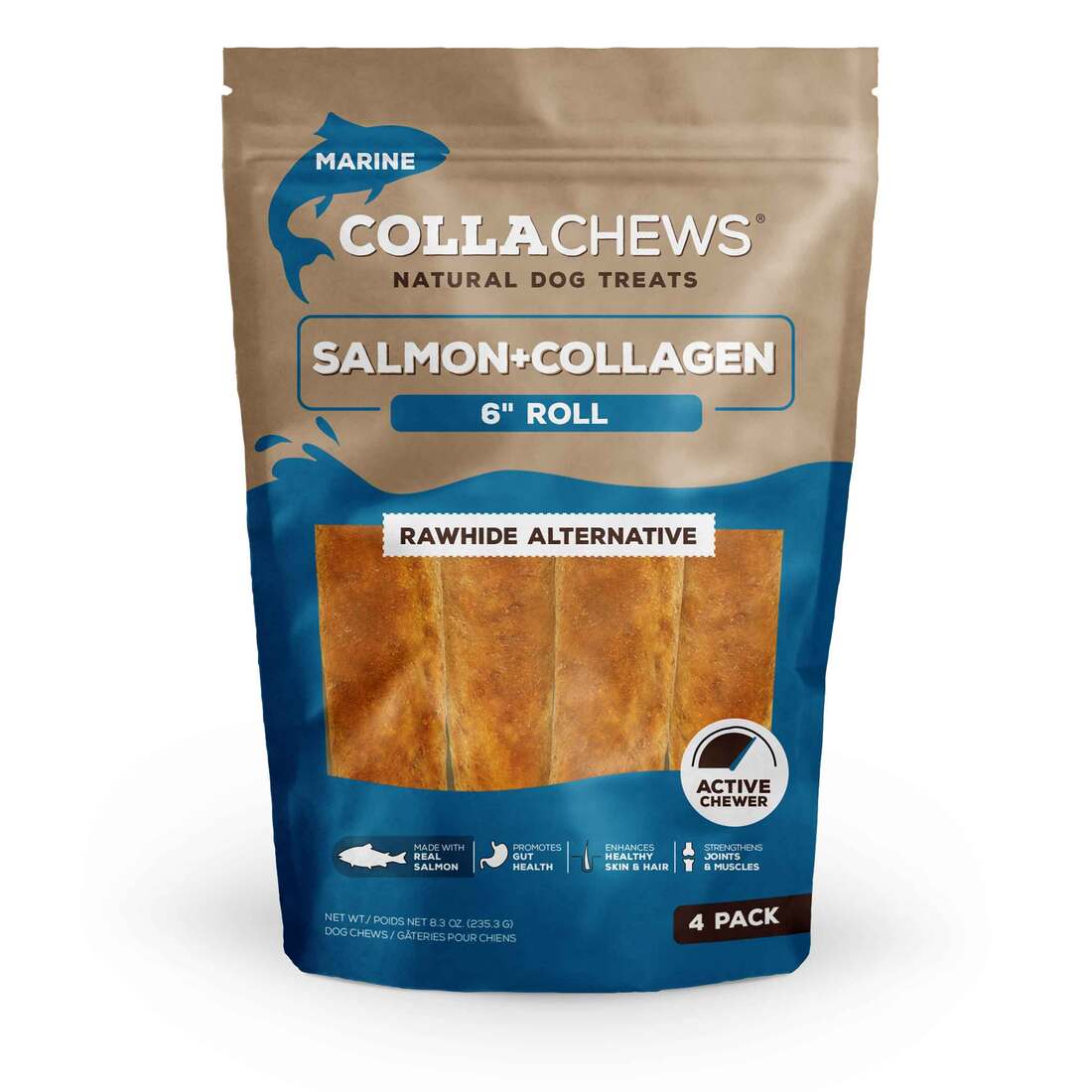 Collachew Collagen Roll Dog Treat, Fish - Image 2