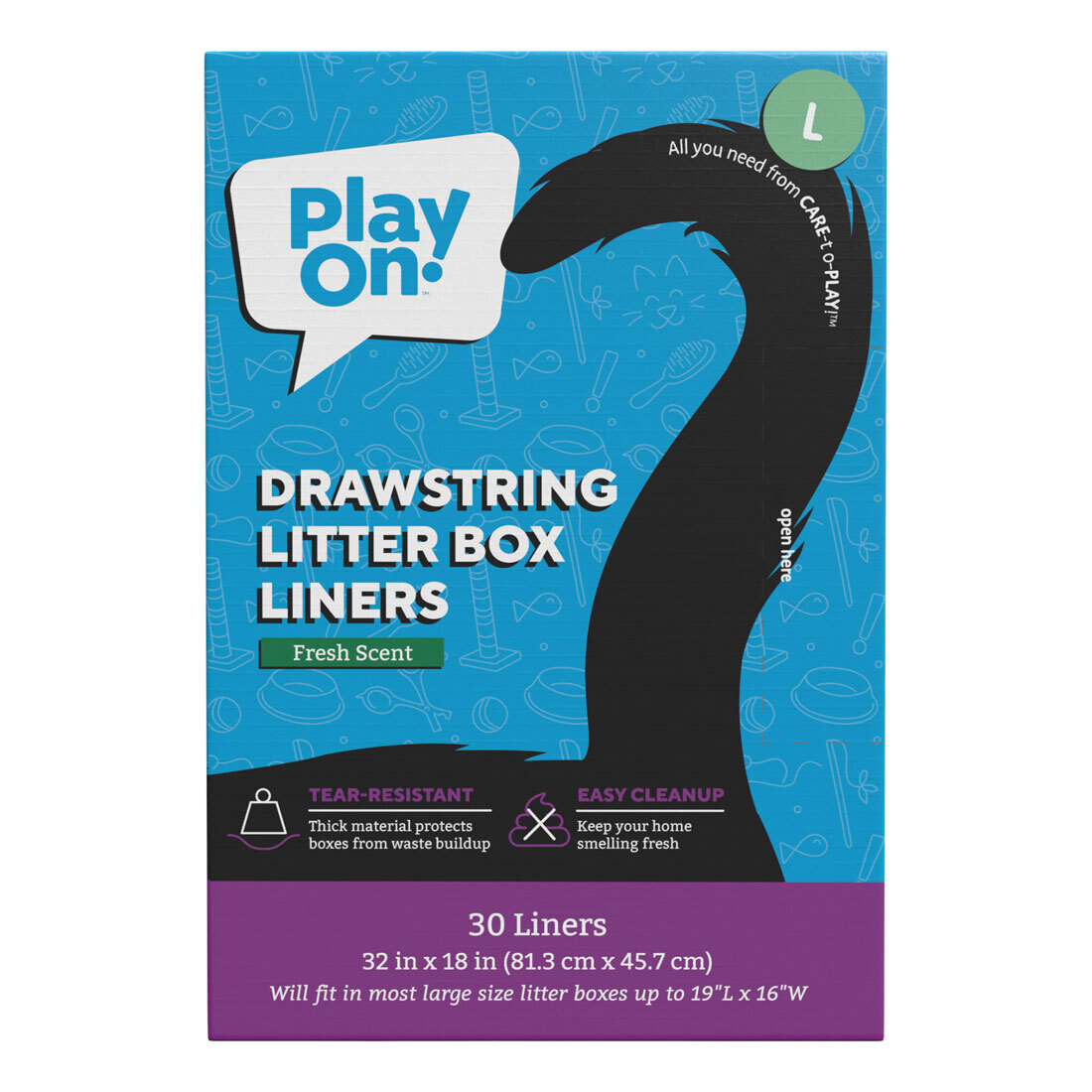 Play On Drawstring Cat Litter Liner Fresh Scent - Image 2