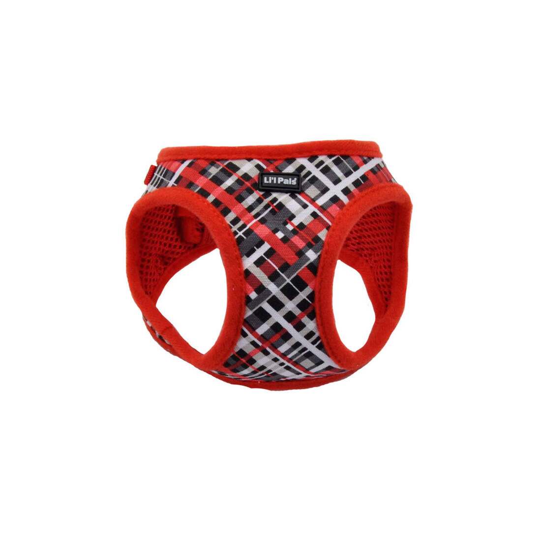 Coastal Pet Products Li'l Pals® Canvas Dog Harness, Red and Grey Plaid