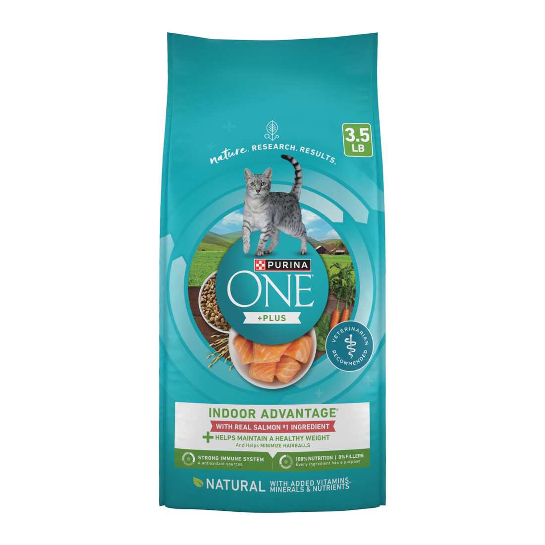 Purina ONE Indoor Advantage Dry Cat Food, Real Salmon - 3.5 Pound Bag