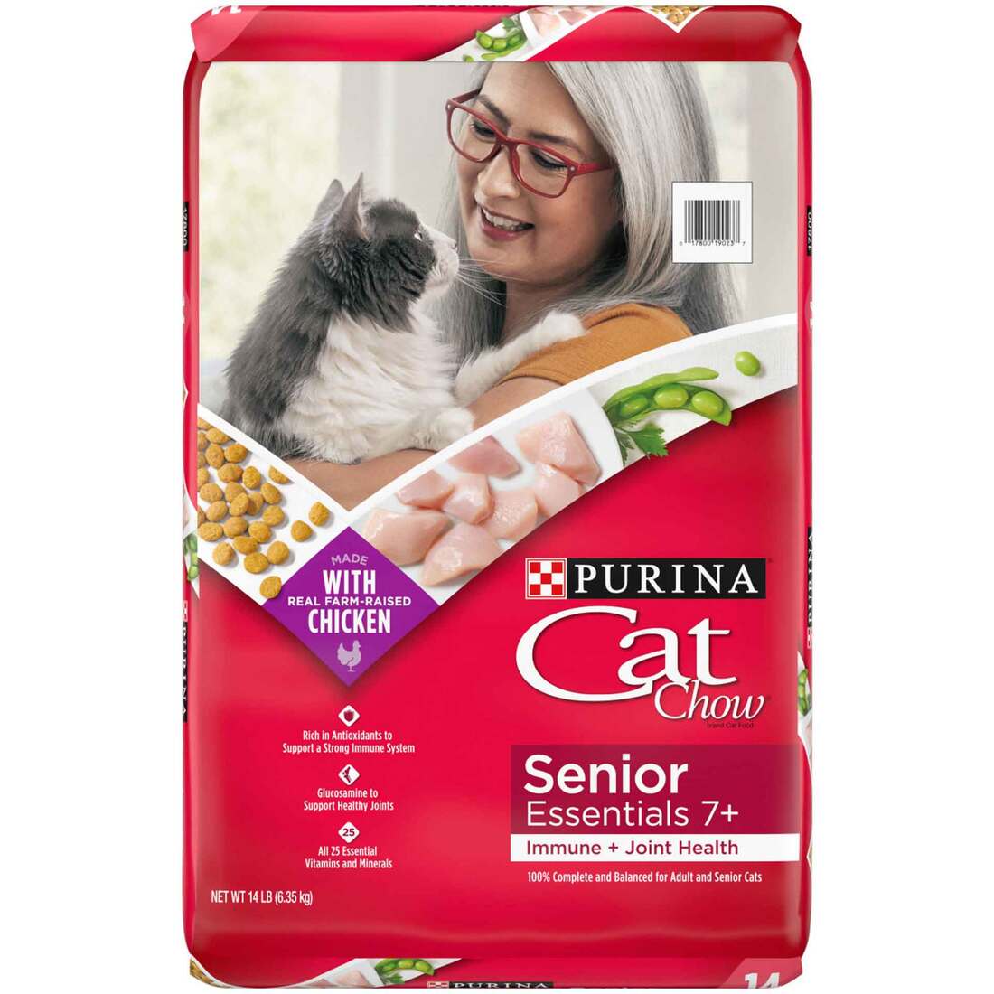 Purina Cat Chow Joint Health Senior Dry Cat Food, Essentials 7+ Immune + Joint Health Recipe - 14 Po