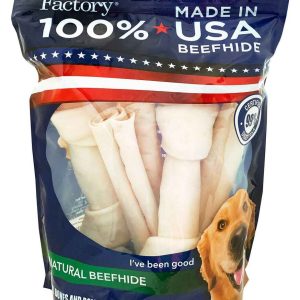 Pet Factory Beefhide Large Dog Assortment, 8-9 Inches (3 Bones, 3 Rolls)