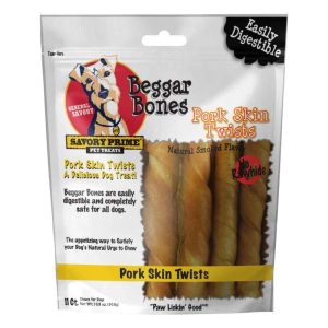 Savory Prime Beggar Bone Pork Skin Twist Dog Treats