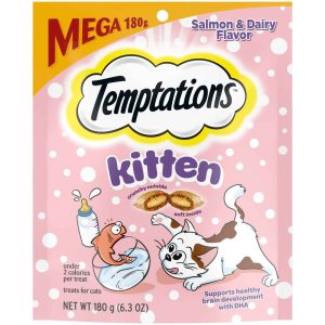 Temptations Salmon And Dairy Flavor Crunchy And Soft Kitten Treats, 6.3 Ounces