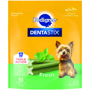 Pedigree Dentastix Dental Dog Treats for Toy/Small Dogs - Fresh Flavor Dental Bones, 12.66 Ounces Pa