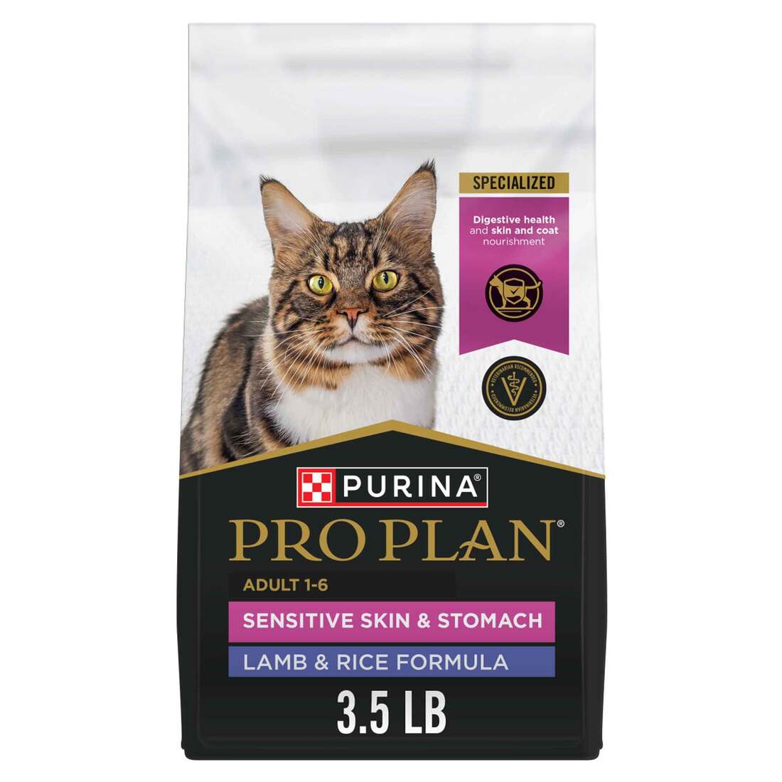 Purina Pro Plan Sensitive Skin and Stomach Dry Cat Food Lamb and Rice Formula - 3.5 Pound
