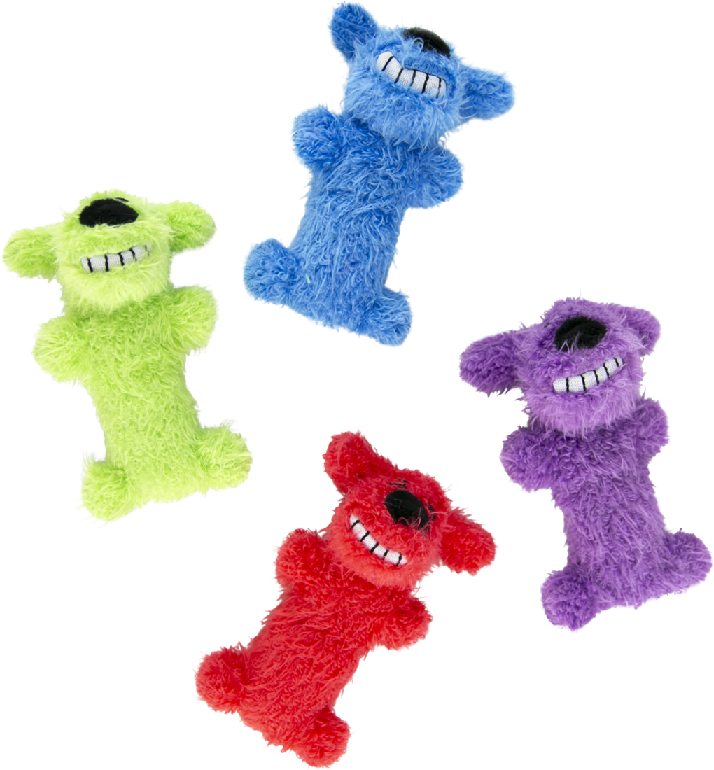 Play On Loofa® Dog Plush Cat Toy, Assorted