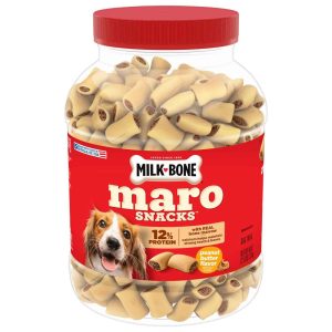 Milk-Bone MaroSnacks Peanut Butter Flavor (Artificially Flavored) Dog Treats with Real Bone Marrow,