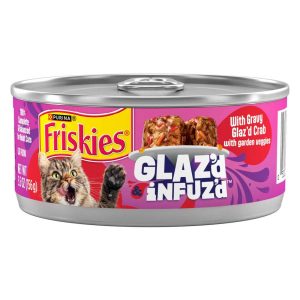 Friskies Glaz'd Infuz'd Wet Cat Food, Crab, 5.5 Ounces