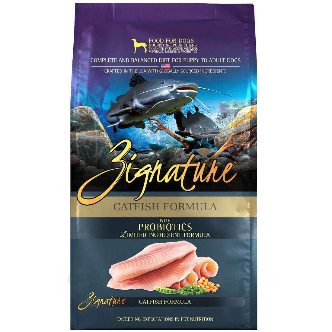 Zignature Catfish Formula Dry Dog Food, 25 Pounds