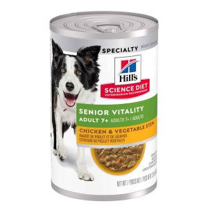 Hill's Science Diet Senior Vitality Adult 7+ Wet Dog Food, Chicken & Vegetable Stew, 12.5 Ounce Can