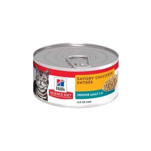 Hill's Science Diet Adult Indoor Canned Cat Food, Savory Chicken Entrée, 5.5 Ounces
