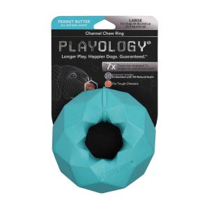 Playology Channel Chew Ring Peanut Butter Dog Toy, Large