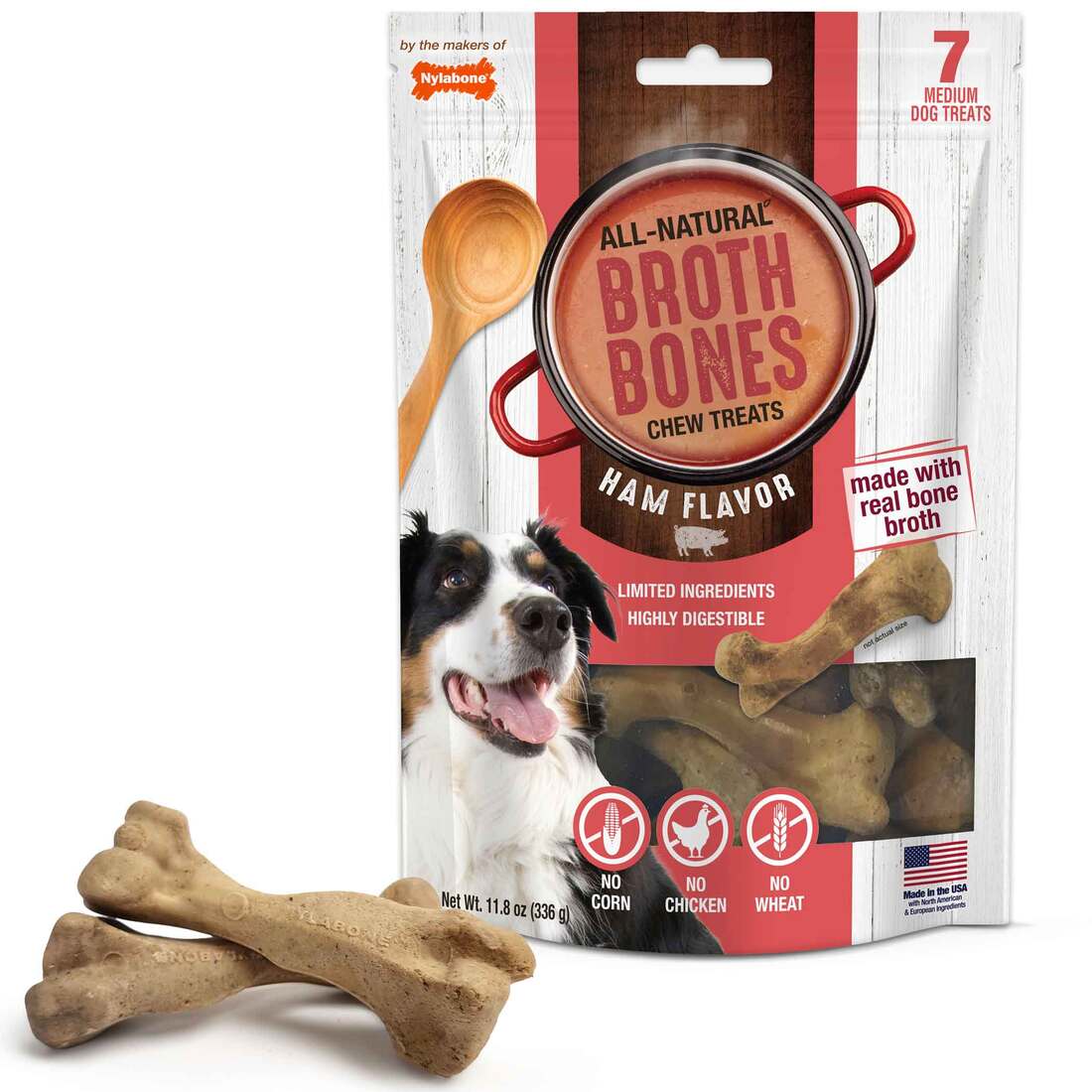 Nylabone Ham Broth Bones Dog Chew - Image 4