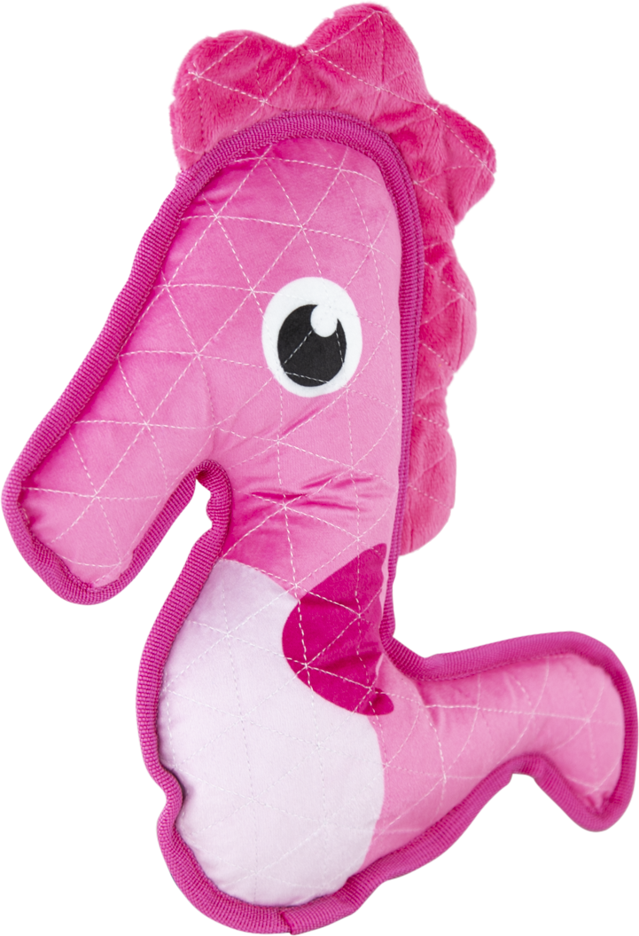 Play On Durable Plush Seahorse Dog Toy