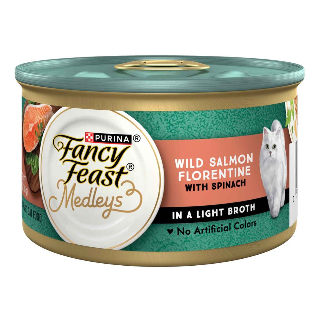 Purina Fancy Feast Medleys Wet Cat Food, Adult Wild Salmon Florentine with Spinach, 3 Ounces