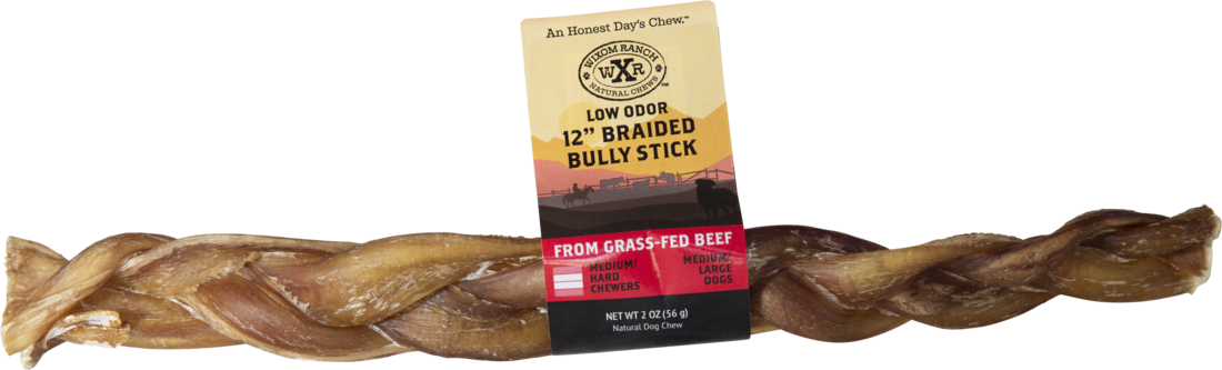 Wixom Ranch Natural Chews Low Odor Braided Bully Stick - Image 2