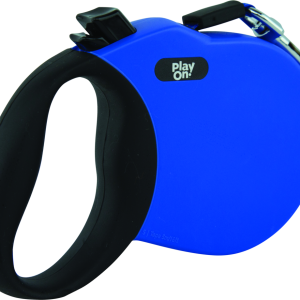 Play On Retractable Dog Leash, 16 Foot Long, Blue, Small, For Dogs Up To 45 Pounds