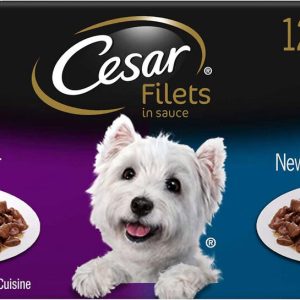Cesar Gourmet Filets Variety Pack Filet Mignon & New York Strip Flavor Dog Food (12 Count)