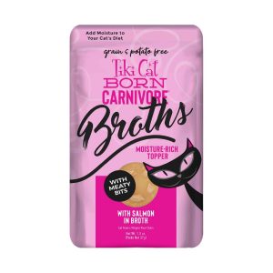 Tiki Cat Born Carnivore Broths Wet Cat Food Topper, Salmon, 1.3 Ounces