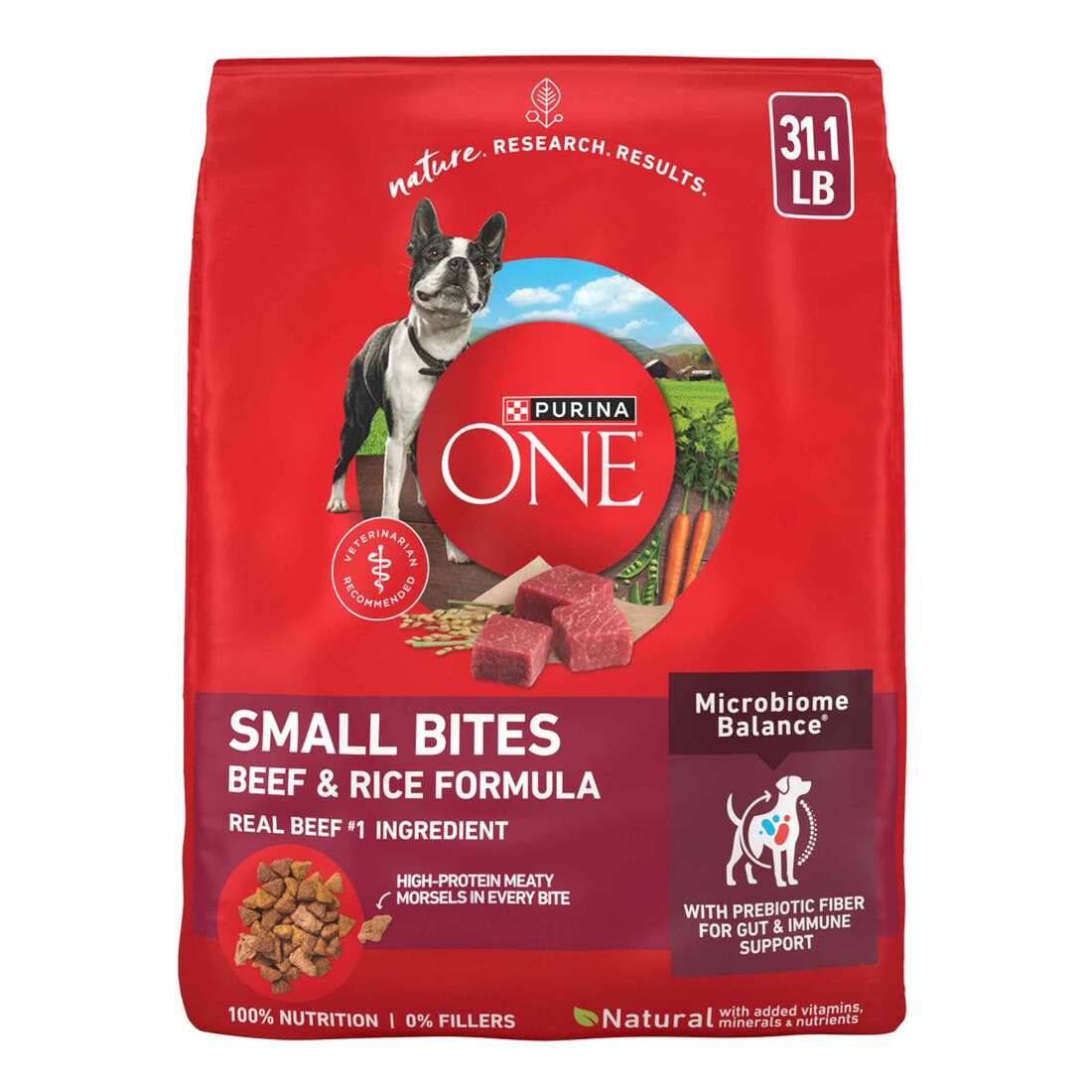 Purina ONE SmartBlend Small Bites Beef & Rice Formula Adult Premium Dog Food