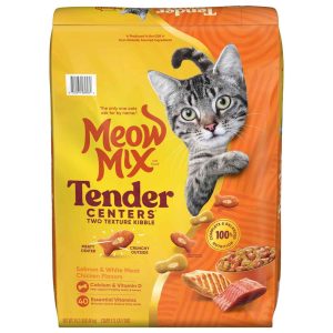 Meow Mix Tender Centers Dry Cat Food, Salmon & White Meat Chicken Flavors, 14.2 Pound Bag