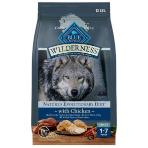 Blue Wilderness High Protein Natural Adult Dry Dog Food Plus Wholesome Grains, Chicken