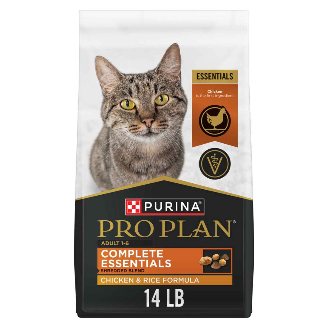 Purina Pro Plan Complete Essentials Adult Shredded Blend Chicken and Rice Formula High-Protein Dry C