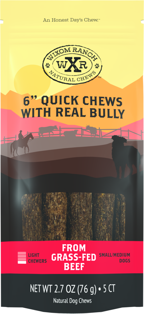Wixom Ranch Natural Chews Bully Quick Chew, 6 Inches, 5 Count
