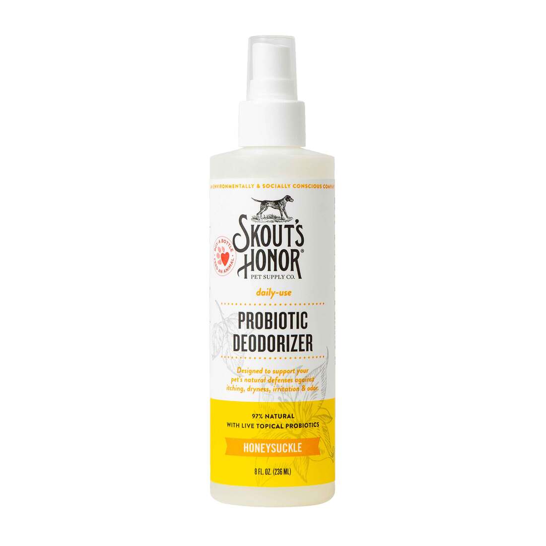 Skout's Honor Probiotic Daily Use Deodorizer Honeysuckle, 8 Ounces
