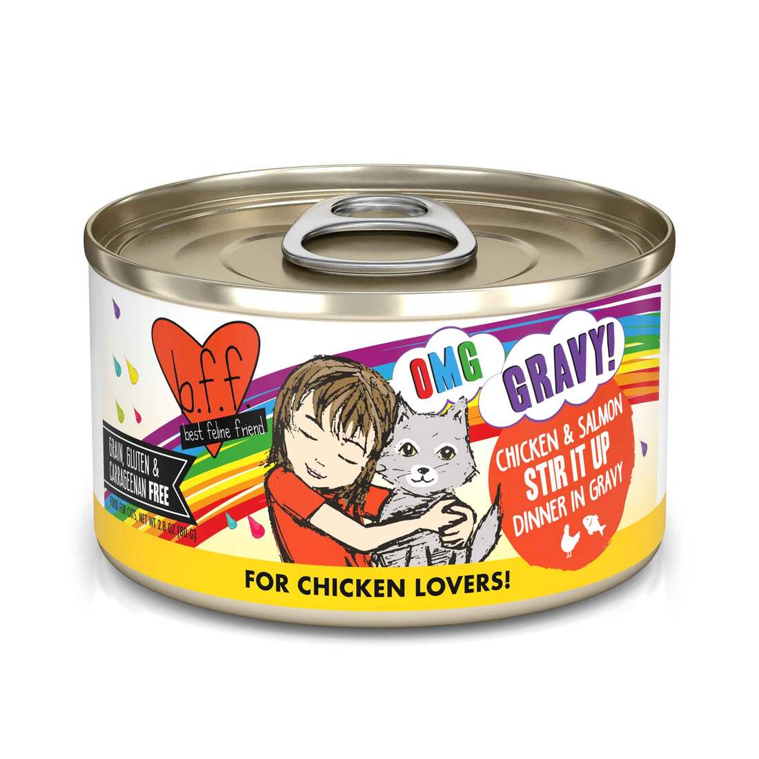 Weruva BFF OMG Natural Wet Cat Food, Chicken & Salmon Stir It Up, 2.8 Ounces