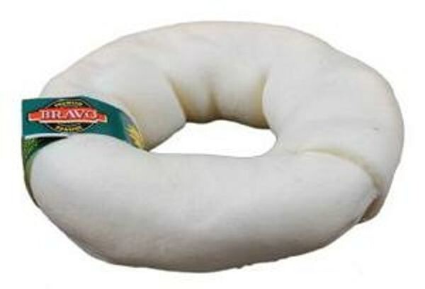 Lennox Rawhide Express Natural Rawhide Donut Dog Chew, 6-7"
