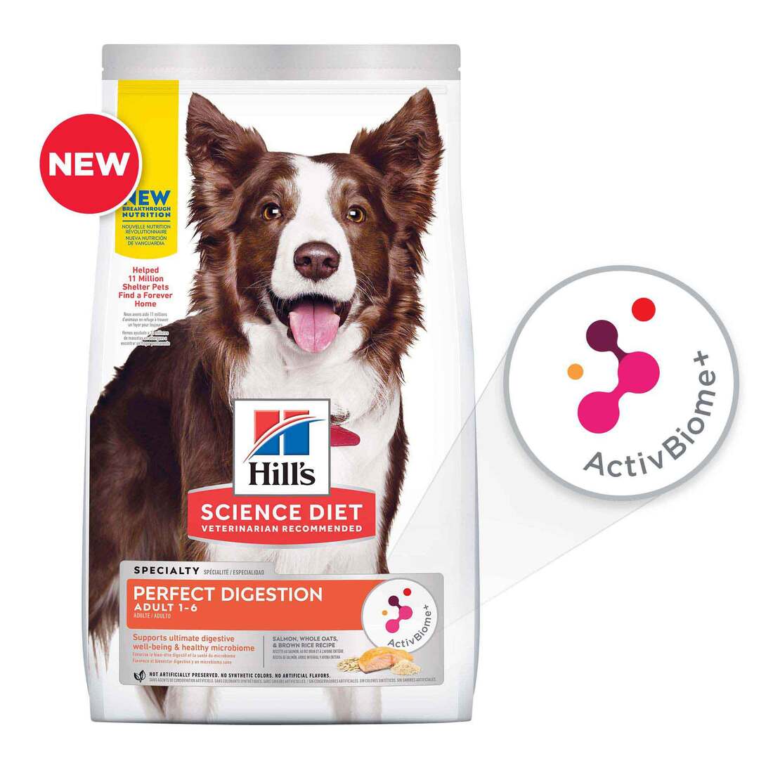 Hill's Science Diet Adult Perfect Digestion Dry Dog Food, Salmon, Whole Oats & Brown Rice Recipe, 22