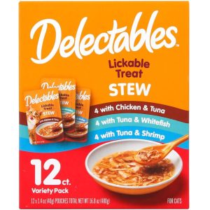 Hartz Delectables Lickable Stew Variety Pack Cat Treat, 12 Count
