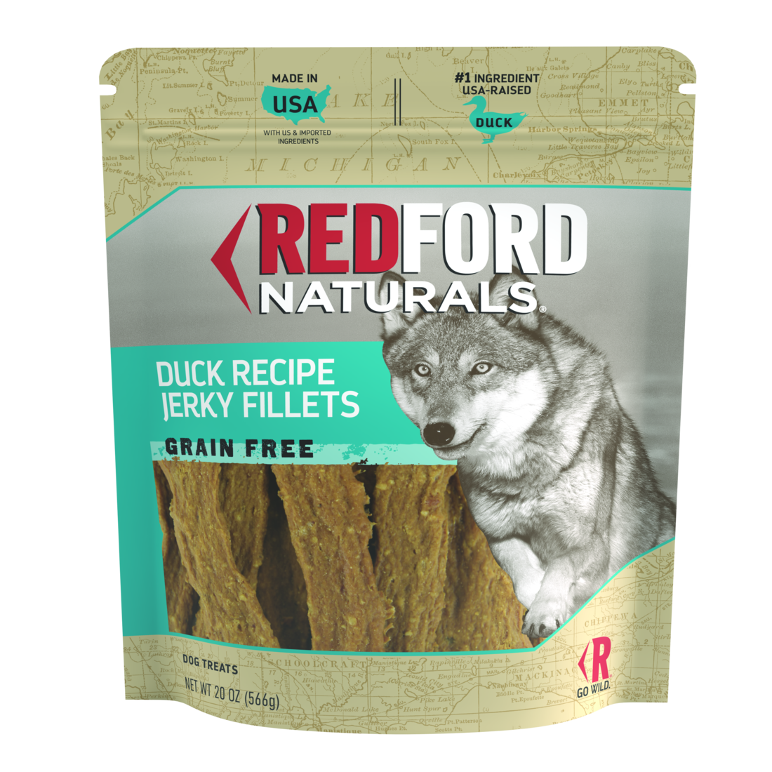 Redford Naturals Adult Grain Free Jerky Fillets Dog Treat, Duck Recipe