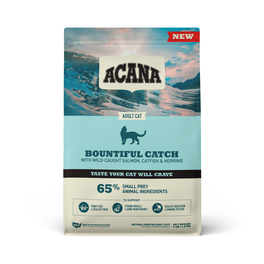 ACANA? Dry Cat Food, Bountiful Catch, Salmon, Catfish, and Herring, 4 Pounds