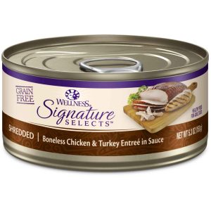 Wellness Signature Selects Natural Wet Cat Food, Grain Free White Meat Chicken and Turkey Entree in
