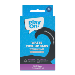 Play On Extra Tough Waste Bags With Handles, Unscented, Extra Large, Black, 100 Bags