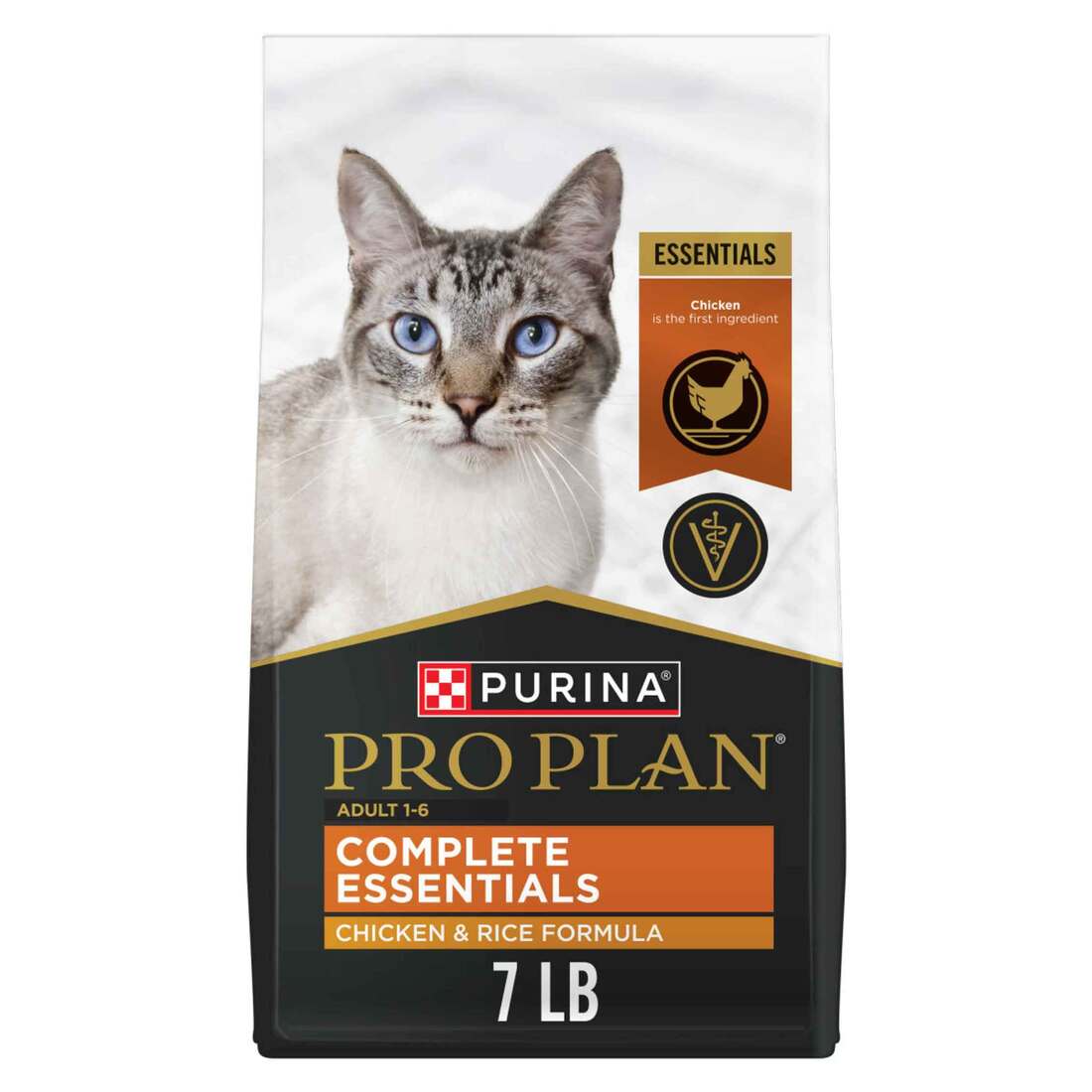 Purina Pro Plan Complete Essentials Adult Chicken and Rice Formula High-Protein Dry Cat Food - 7 Pou