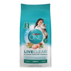 Purina ONE LiveClear Allergen-Reducing Dry Cat Food With Real Chicken - 3 Pound Bag