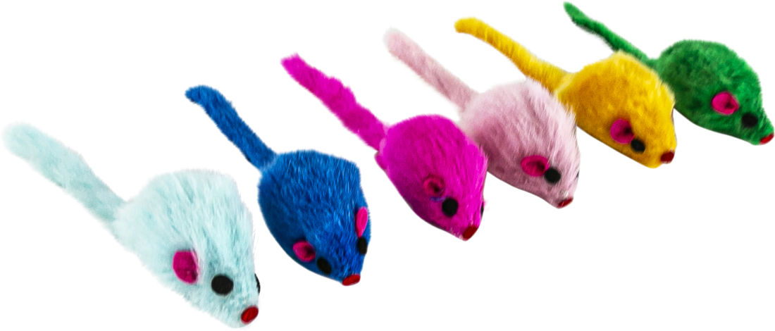 Play On Cat Toy Tiny Mice, 6 Pack